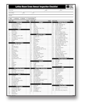 Lattice Boom Crane Annual Inspection Checklist